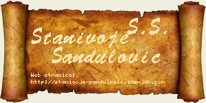 Stanivoje Sandulović vizit kartica